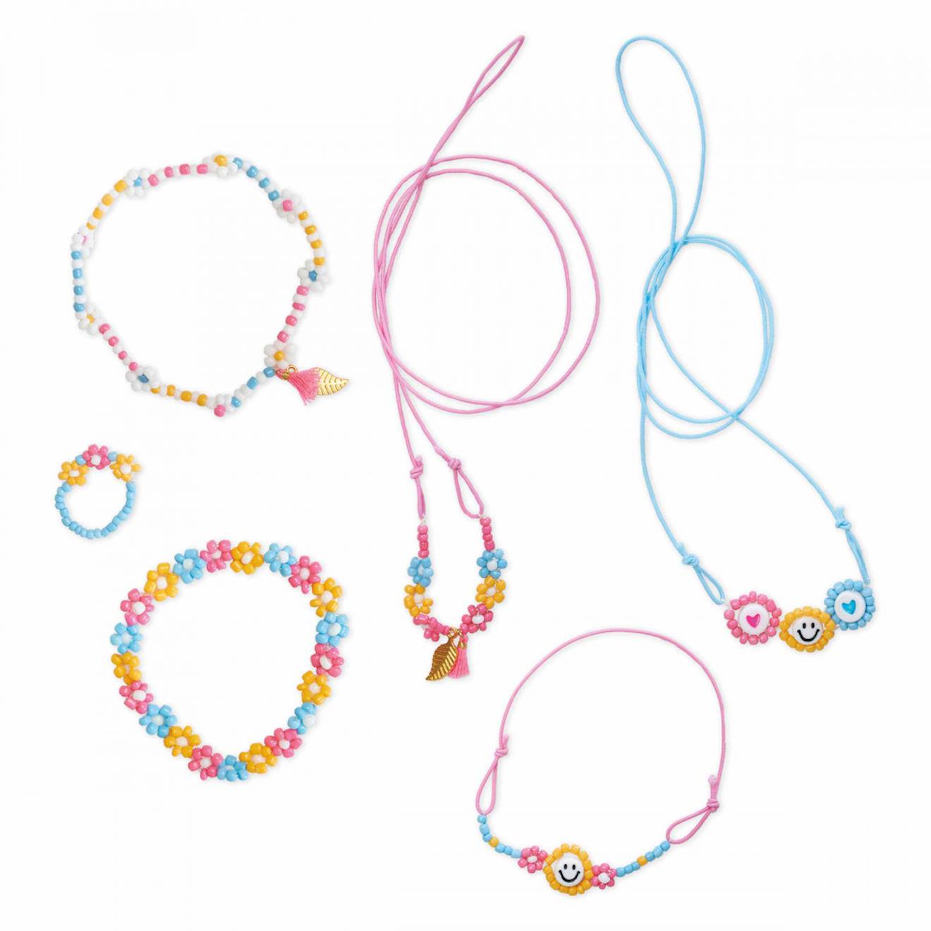 Bjjoux fleurs en perles multicolore