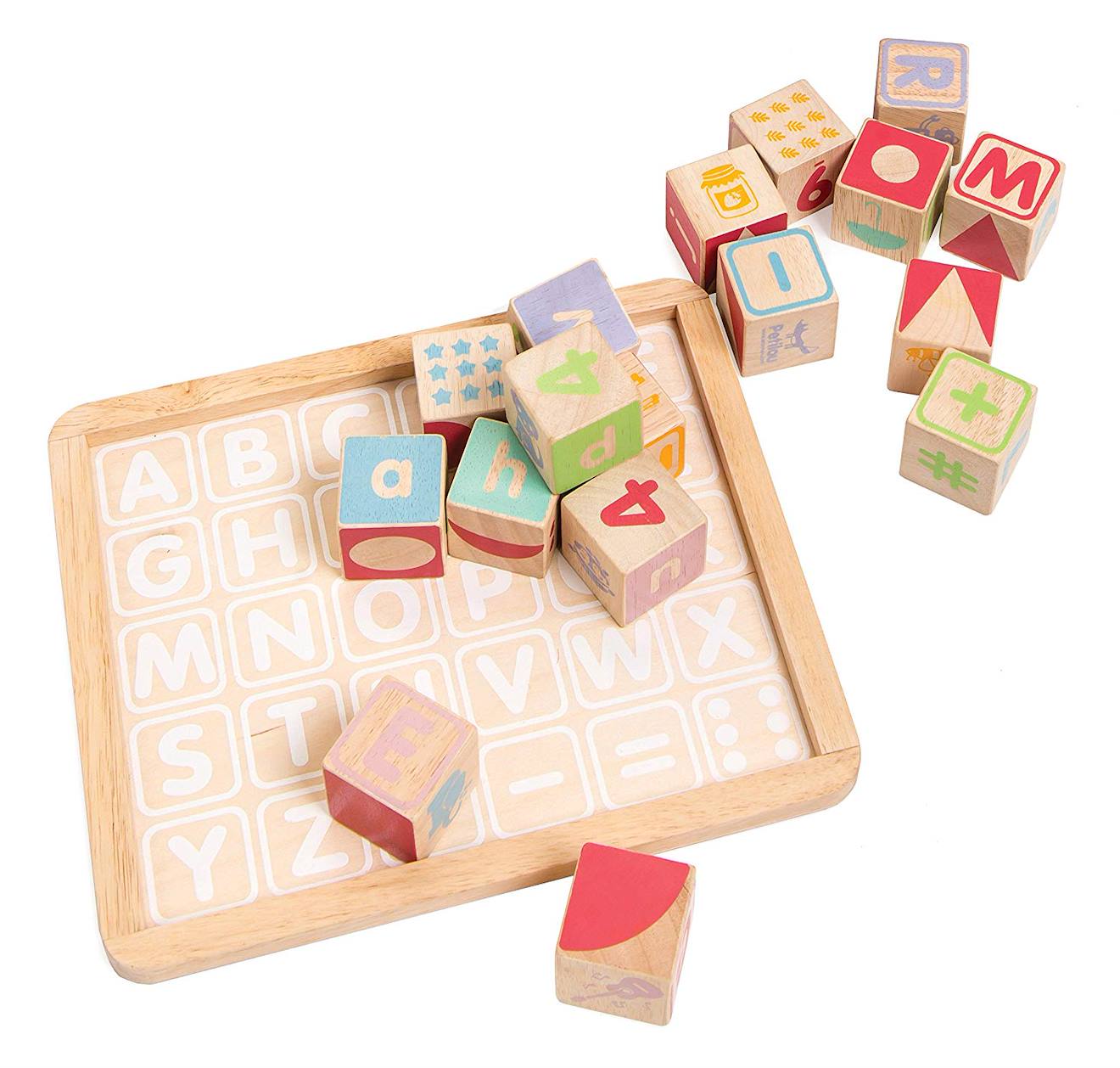 Blocs en bois abc beige