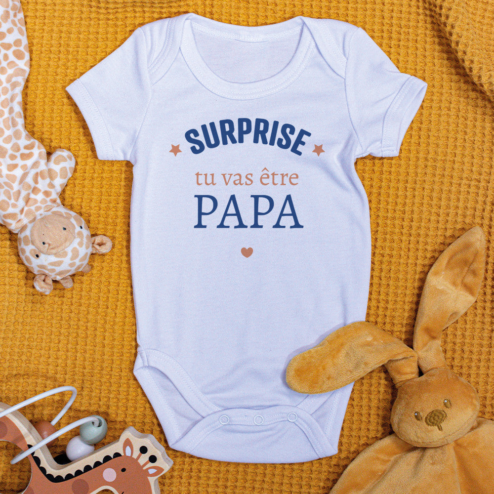 Body Bébé Annonce Surprise à Personnaliser 6-12 Mois - Accessoires Bébé Personnalisés