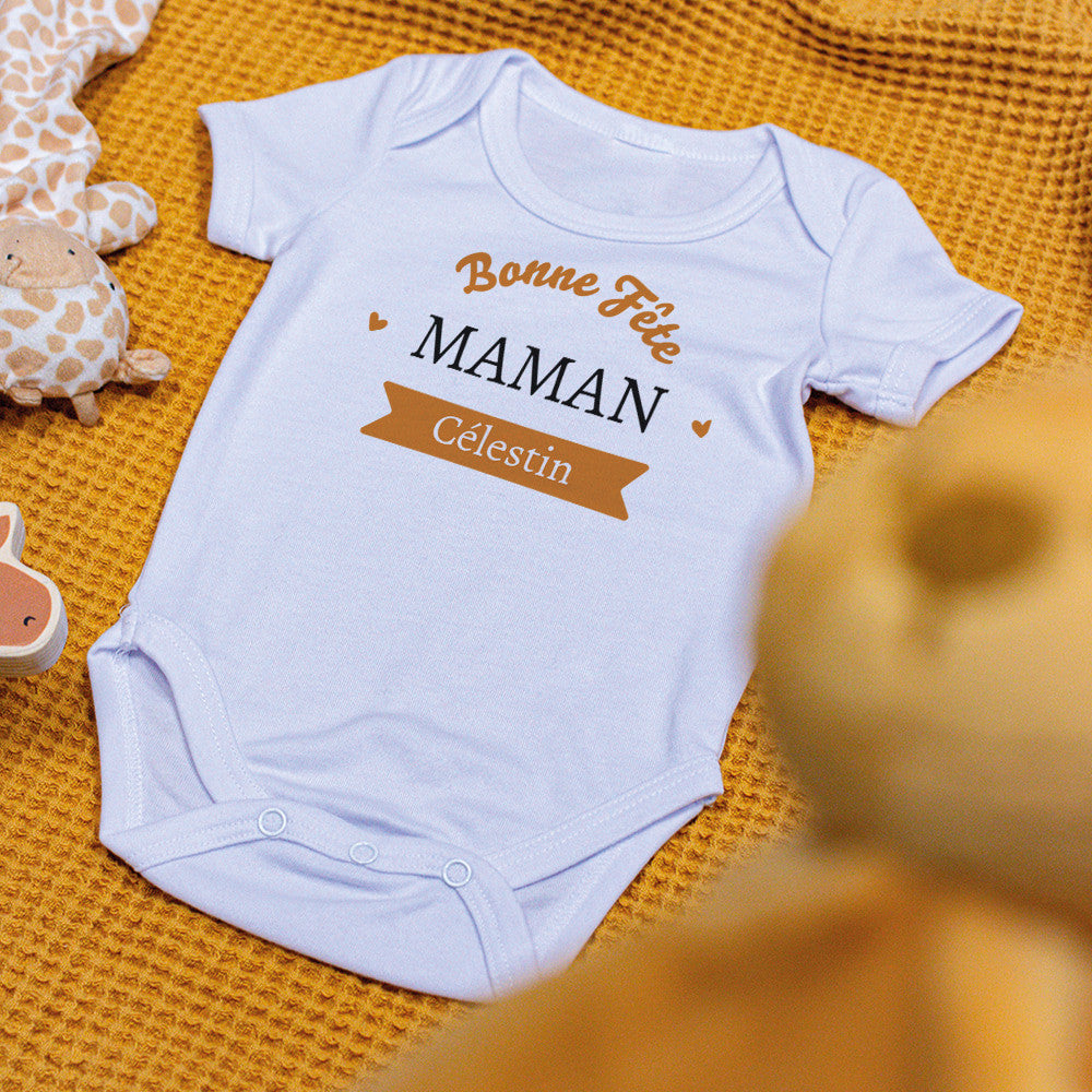 Body Bébé Bonne Fête à Personnaliser 6-12 Mois - Accessoires Bébé Personnalisés