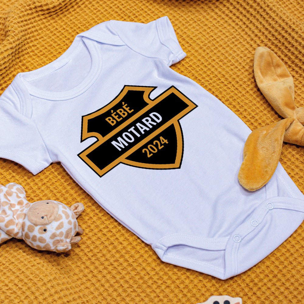 Body Bébé Motard à Personnaliser - Accessoires Bébé Personnalisés
