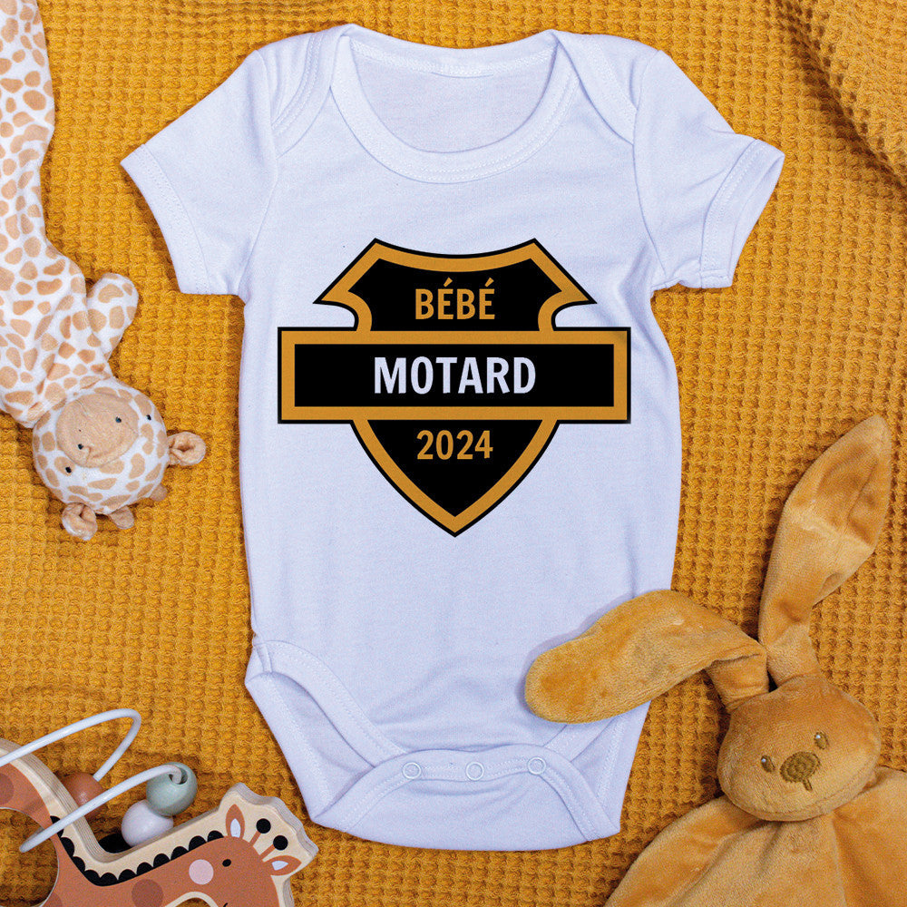 Body Bébé Motard à Personnaliser - Accessoires Bébé Personnalisés