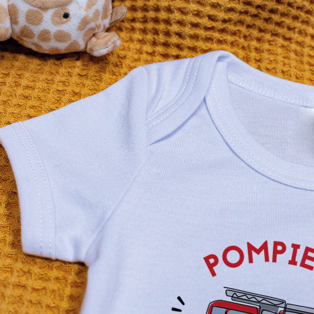 Body Bébé Pompier à Personnaliser - Accessoires Bébé Personnalisés