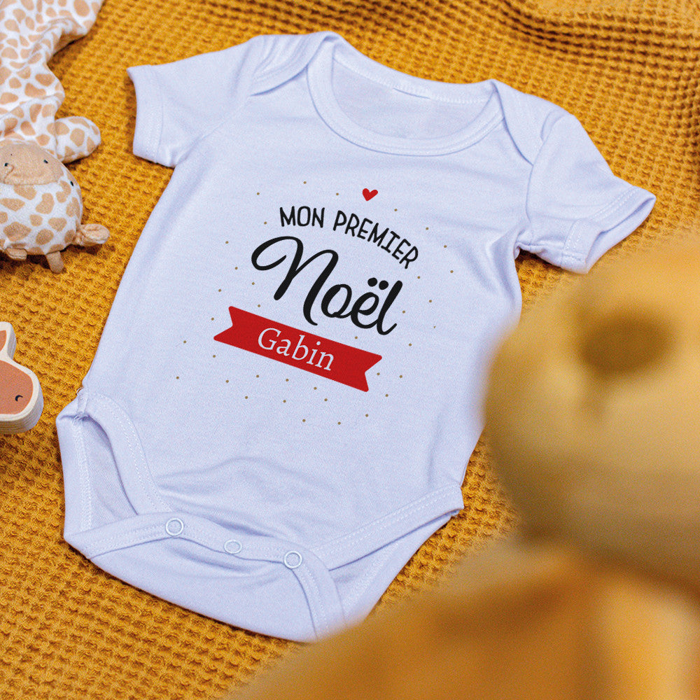 Body Premier Noël à Personnaliser - Accessoires Bébé Personnalisés