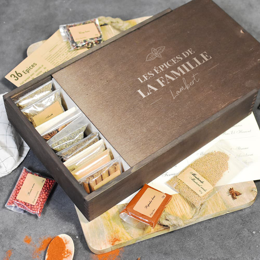 Boîte 36 Épices Famille À Personnaliser - Coffrets d'Épices