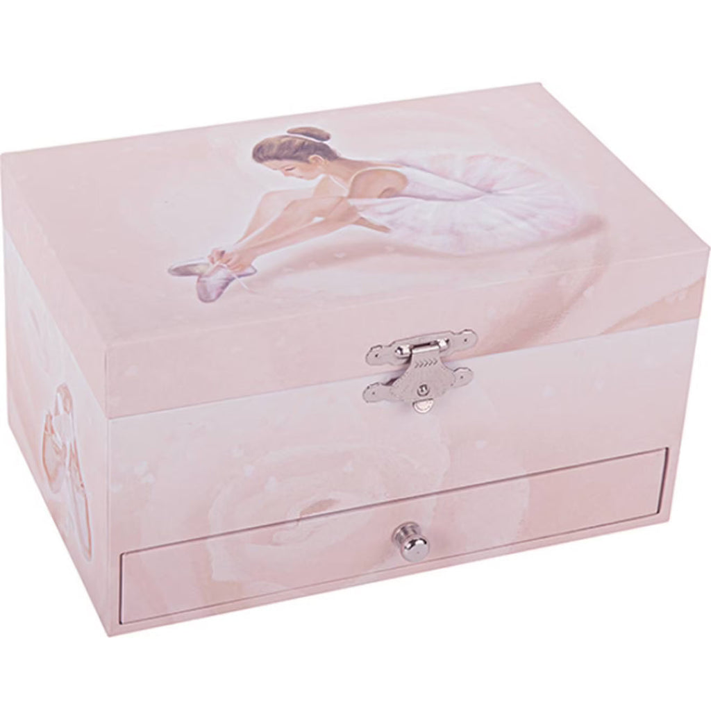Boîte à bijoux musicale phosphorescente ballerine rose Trousselier