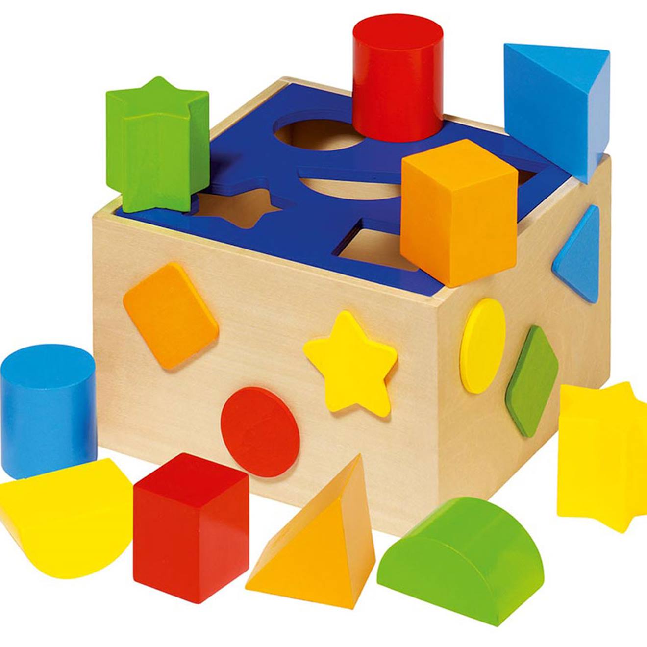 Boîte à formes bleu multicolore