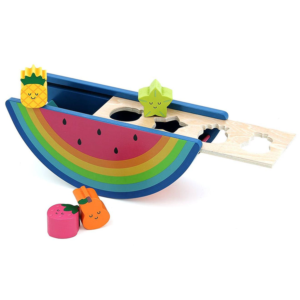 Boîte à formes pastèque bleu
