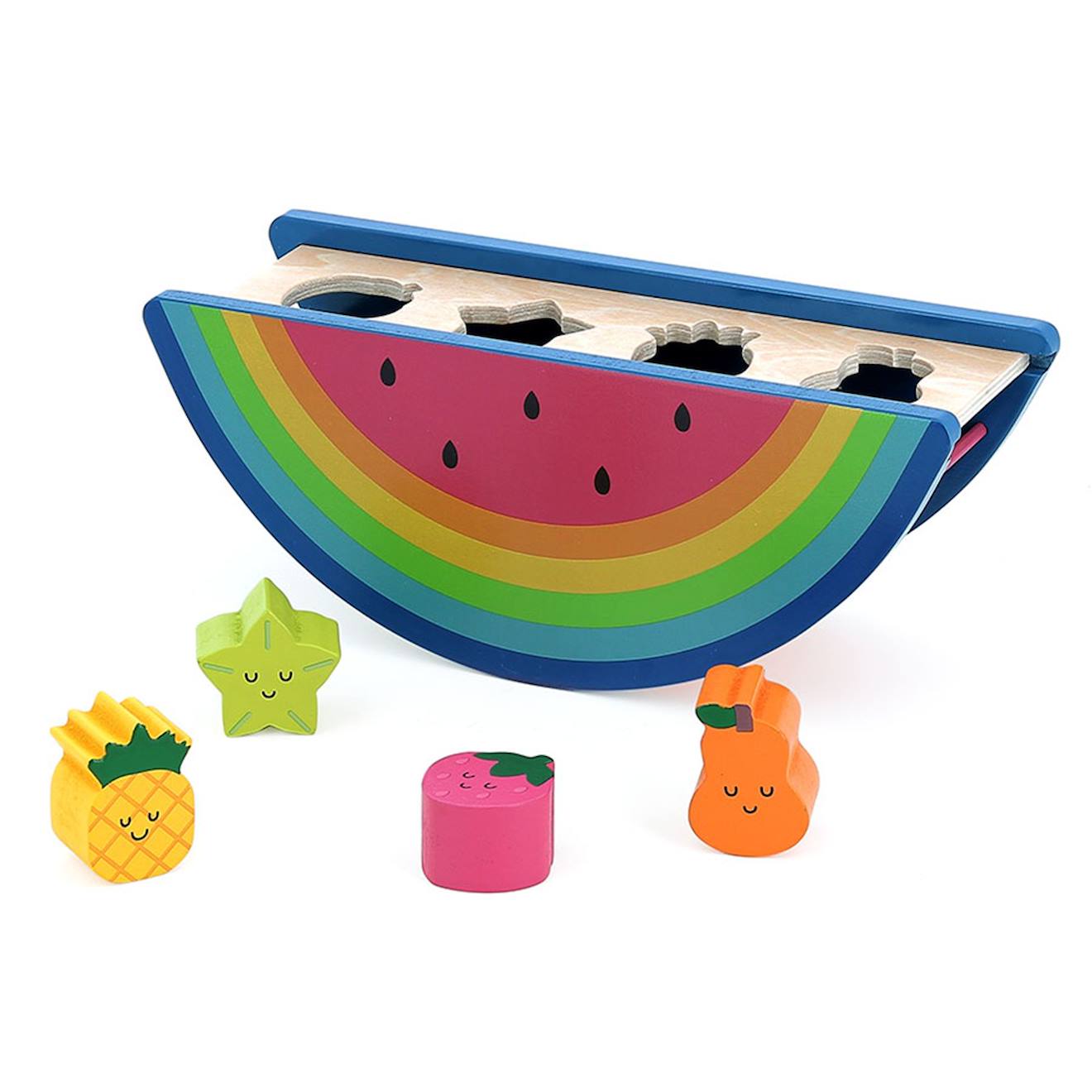 Boîte à formes pastèque bleu