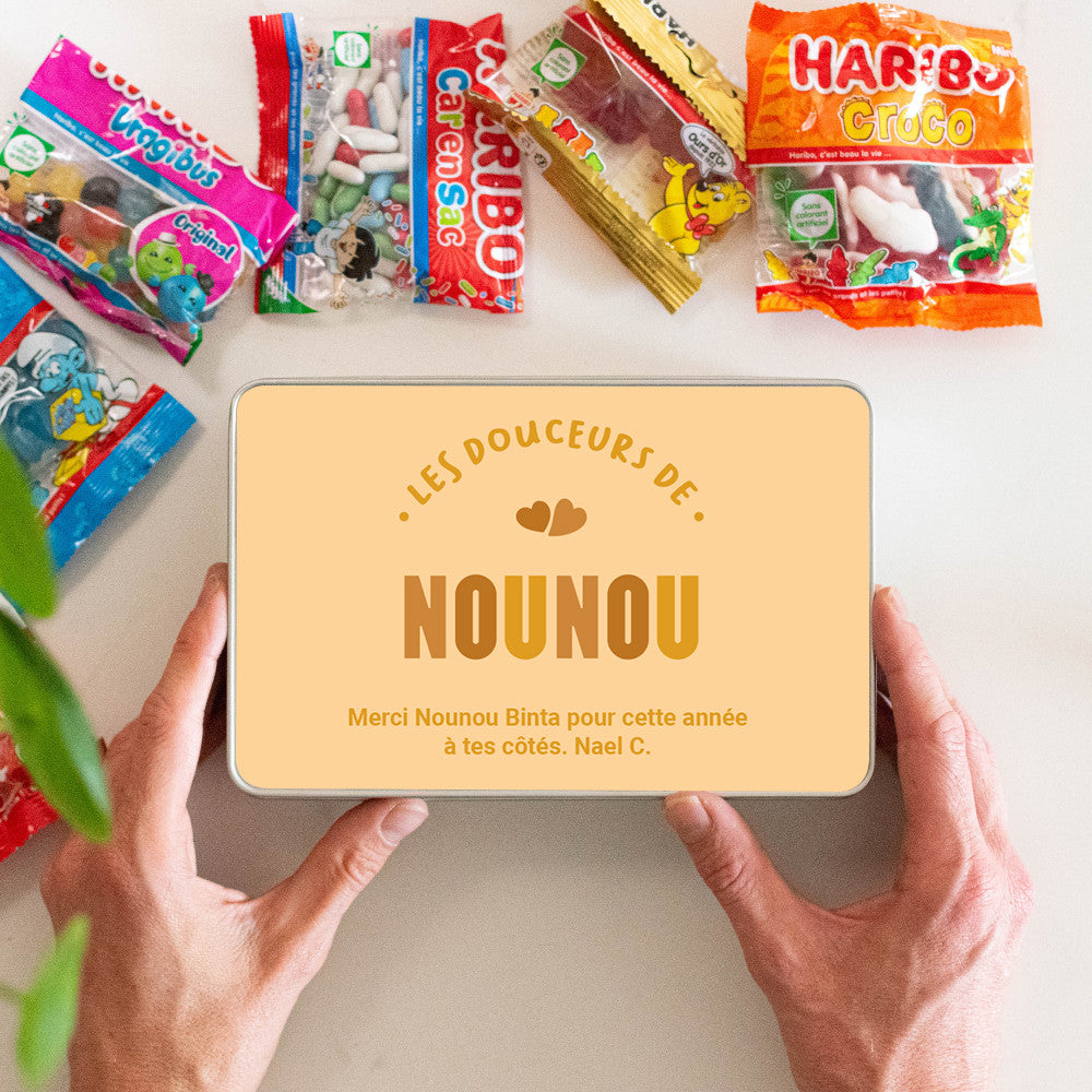 Boîte à Gâteaux Nounou à personnaliser Pierrot Gourmand - Boîte à gâteaux et bonbons personnalisée