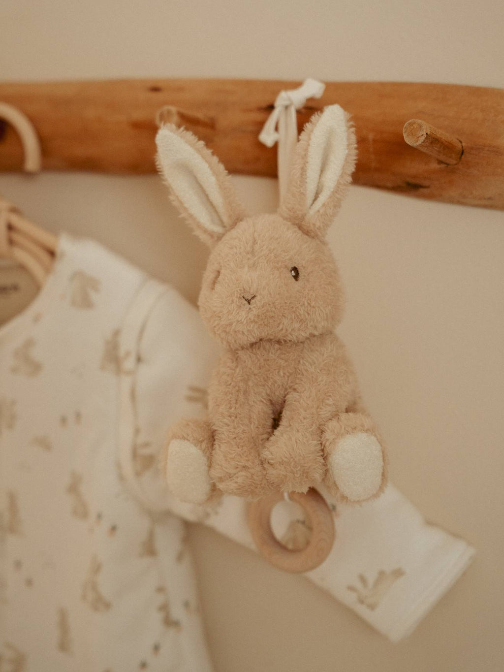 Boîte à musique lapin - newborn beige