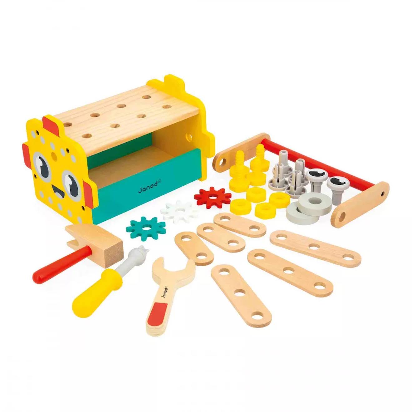 Boîte à outils en bois FSC multicolore