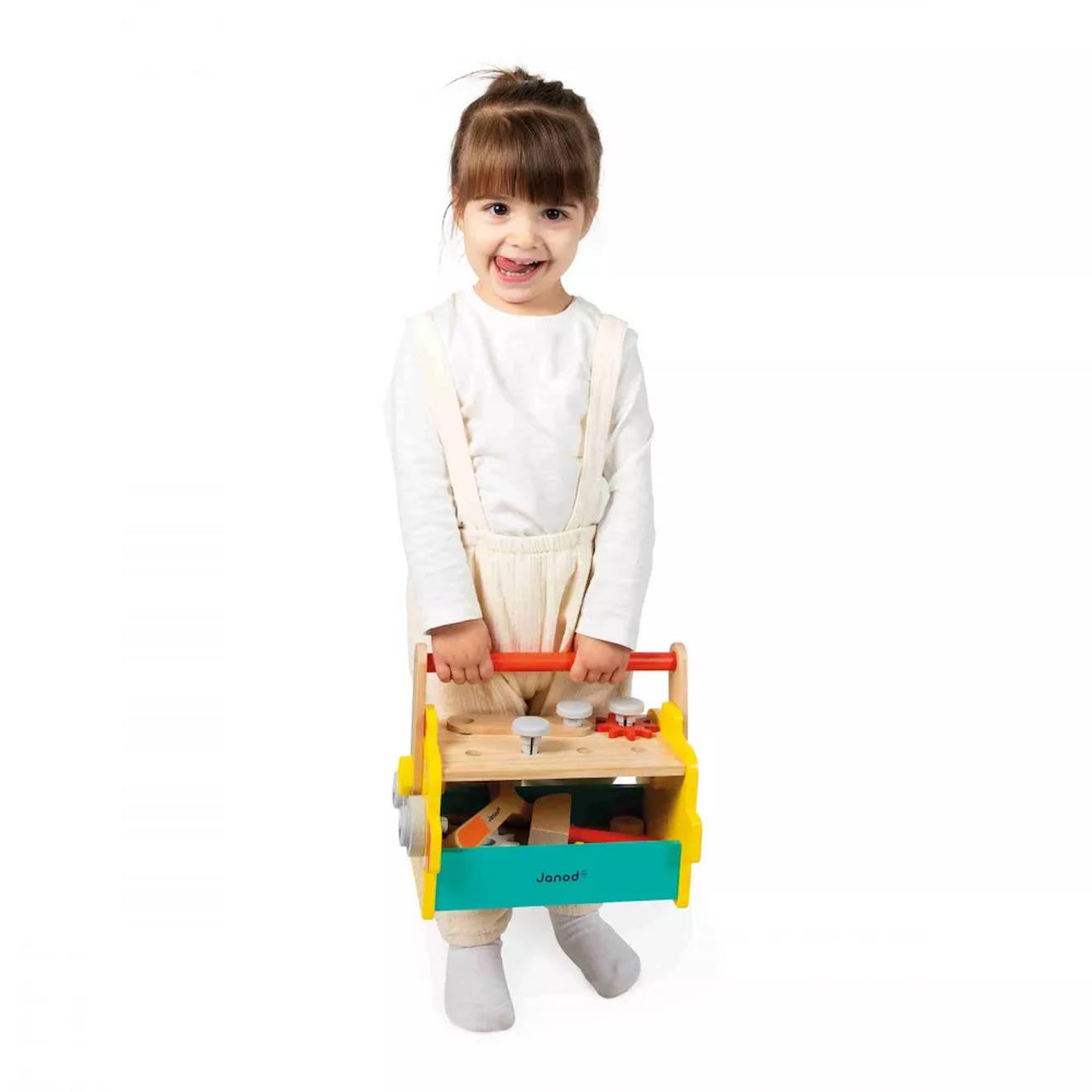 Boîte à outils en bois FSC multicolore