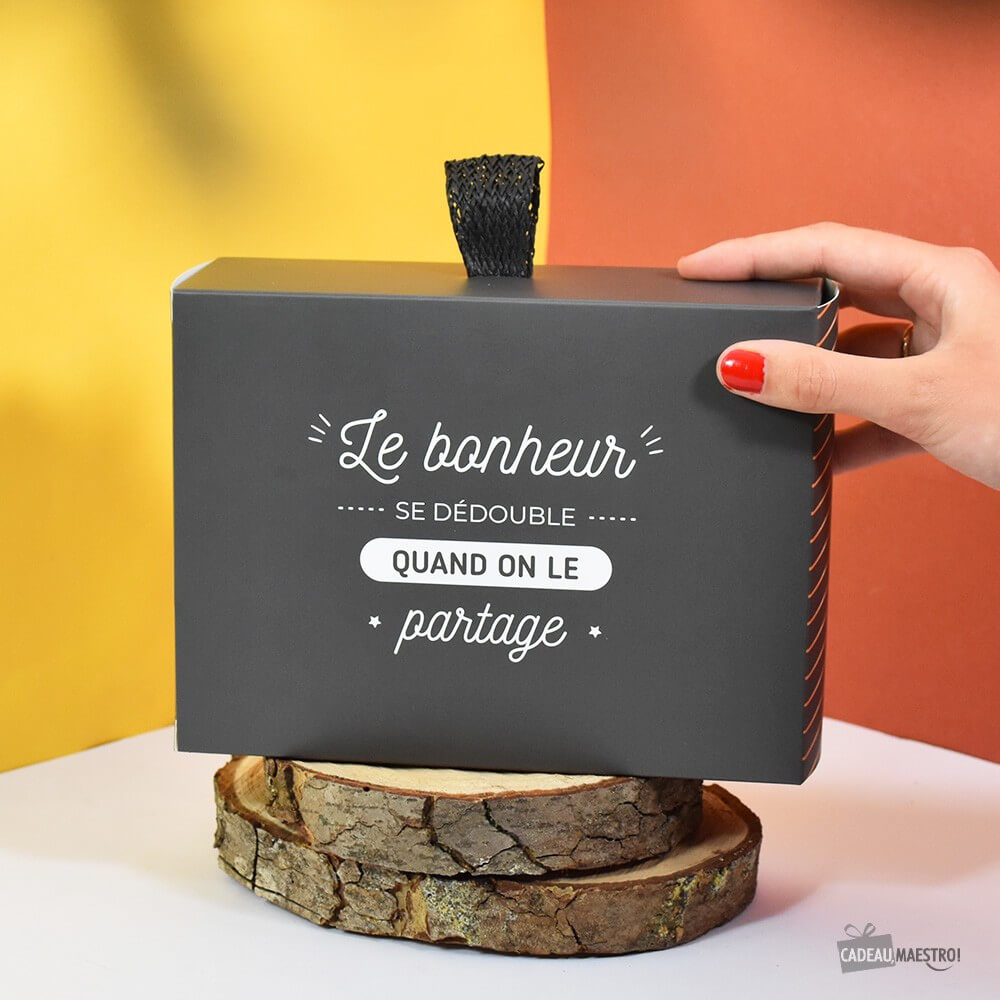 Boîte Cadeau Le Bonheur Taille L - Papier Cadeau CadoMaestro