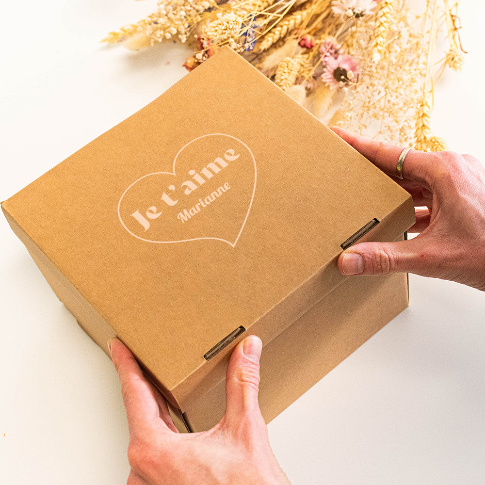 Boîte Cadeau avec Message Vocal Je t'aime à Personnaliser - Papier Cadeau