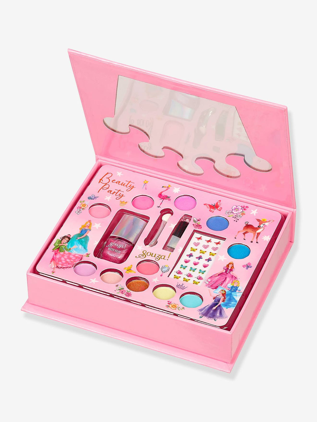 Boîte couronne de maquillage or