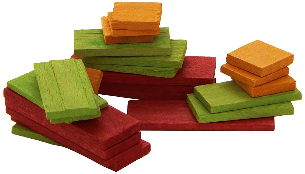 Boîte de 50 jetons en bois rouge