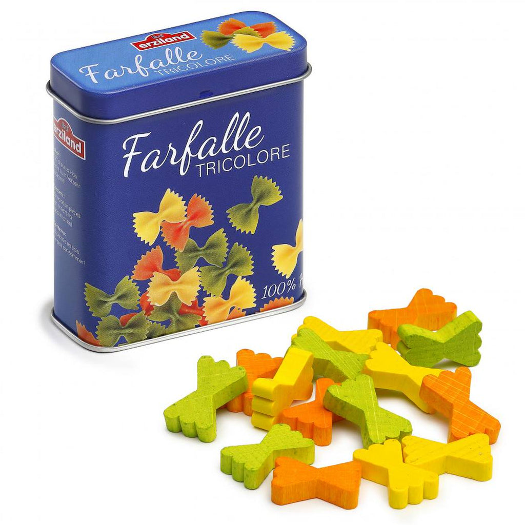 Boîte de pâtes farfalle bleu