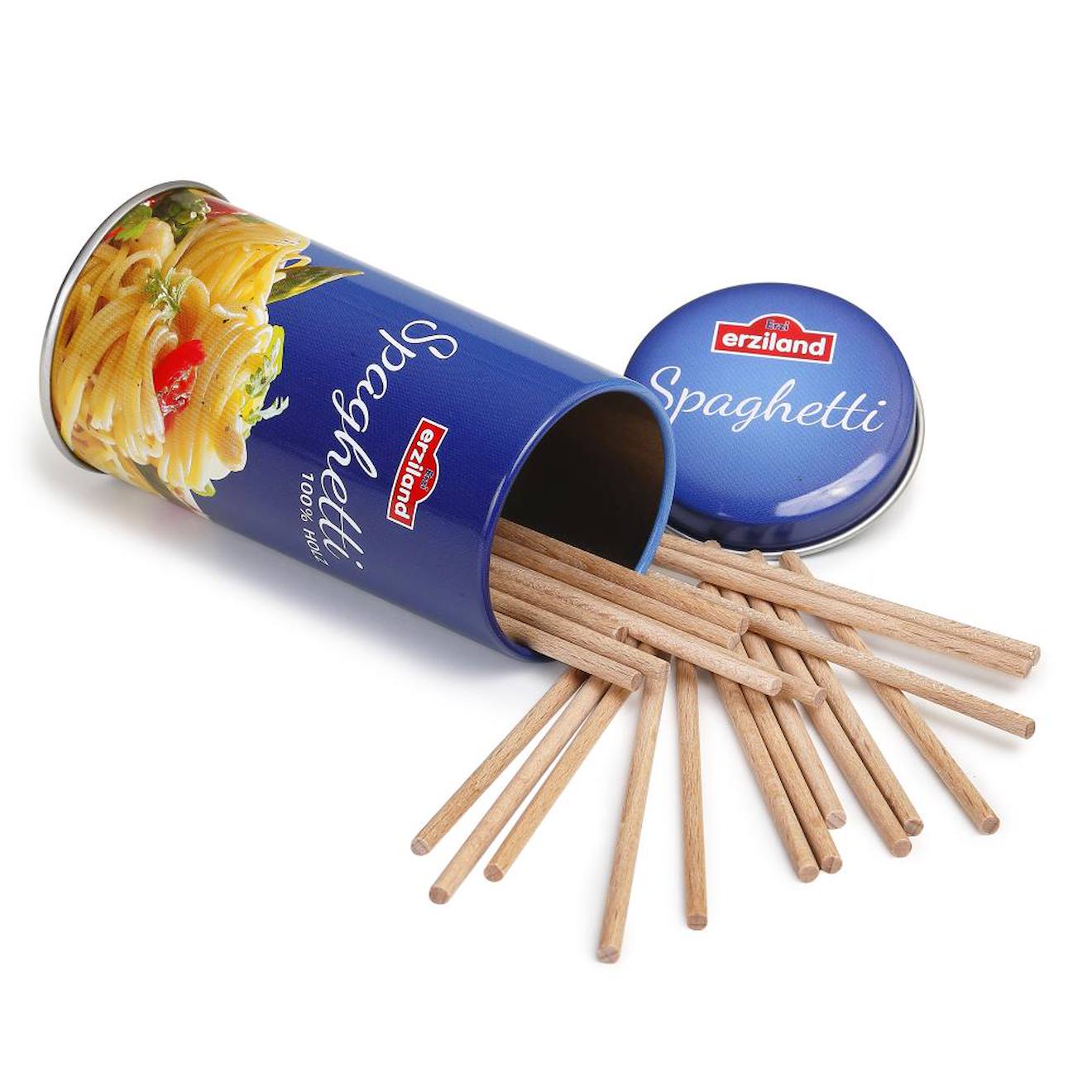 Boîte de pâtes spaghetti bleu