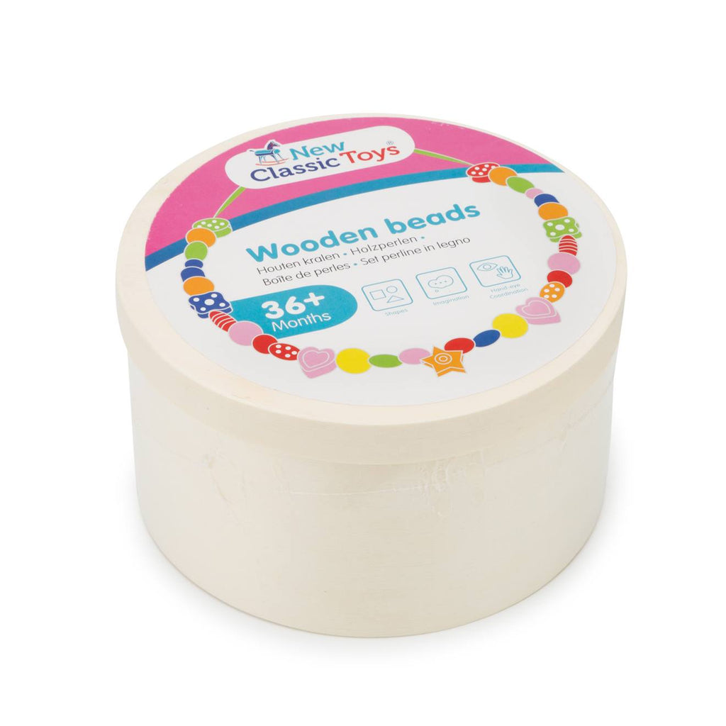 Boîte de perles en bois - 260 gr beige