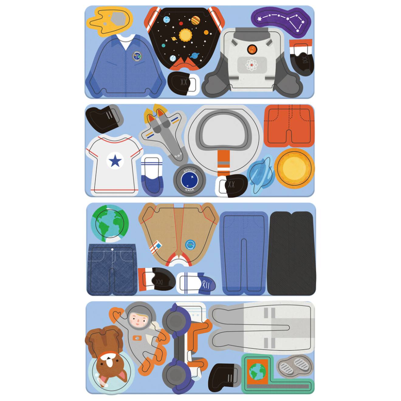 Boïte de puzzle magnétique - aventuriers de l'espace multicolor