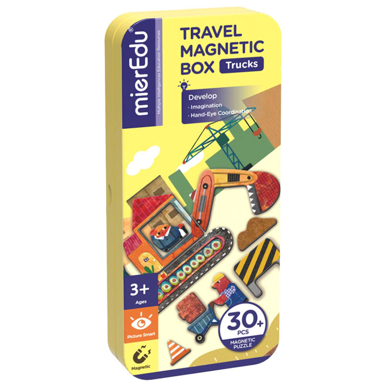 Boïte de puzzle magnétique - camions multicolor