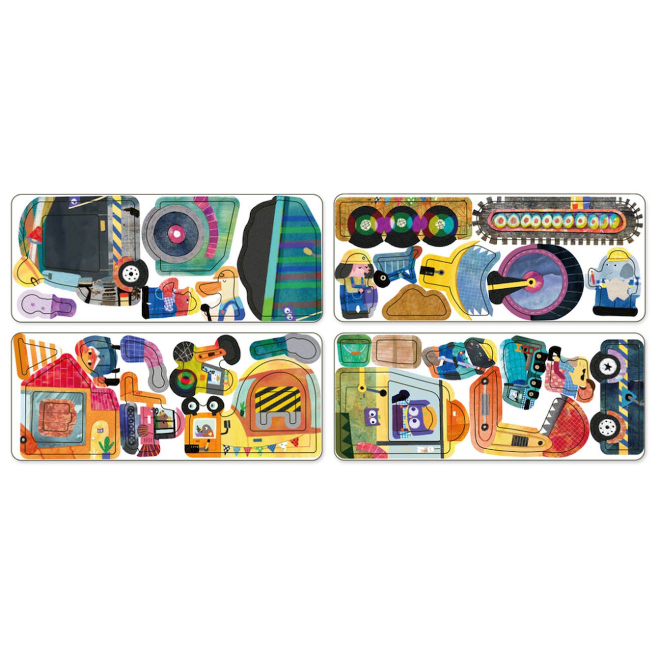 Boïte de puzzle magnétique - camions multicolor