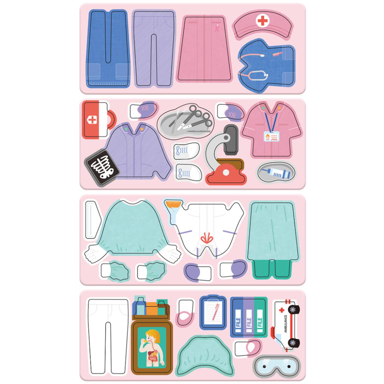 Boîte de puzzle magnétique - médecin multicolor