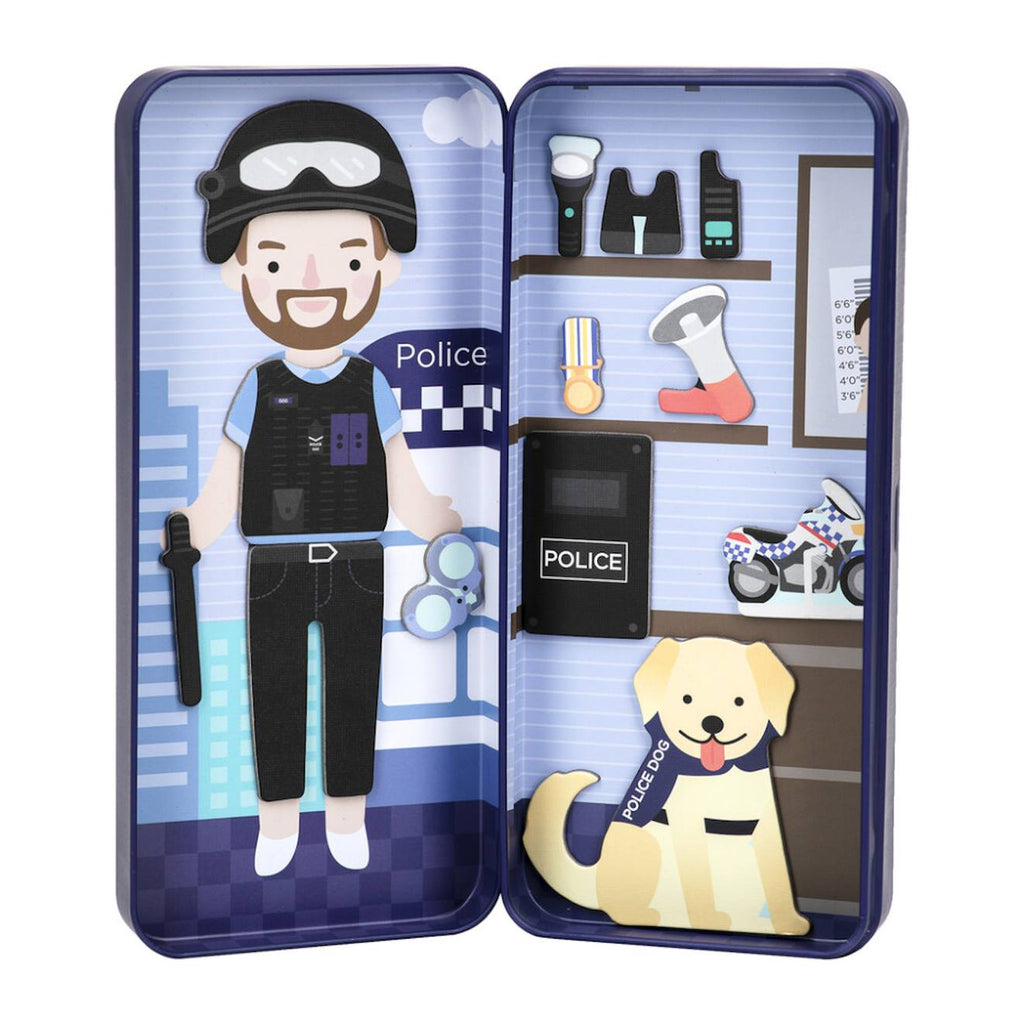 Boïte de puzzle magnétique - officier de police multicolor
