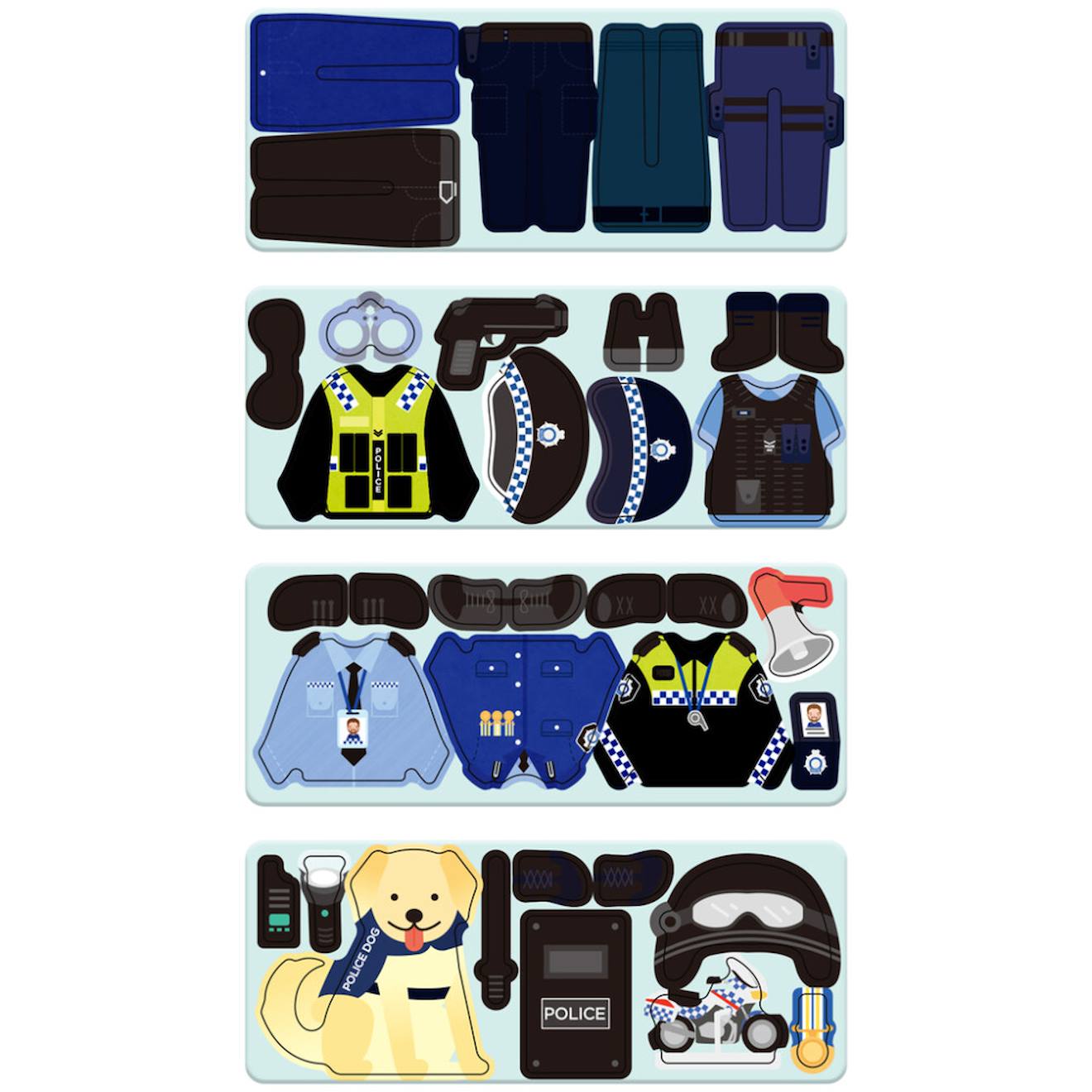 Boïte de puzzle magnétique - officier de police multicolor