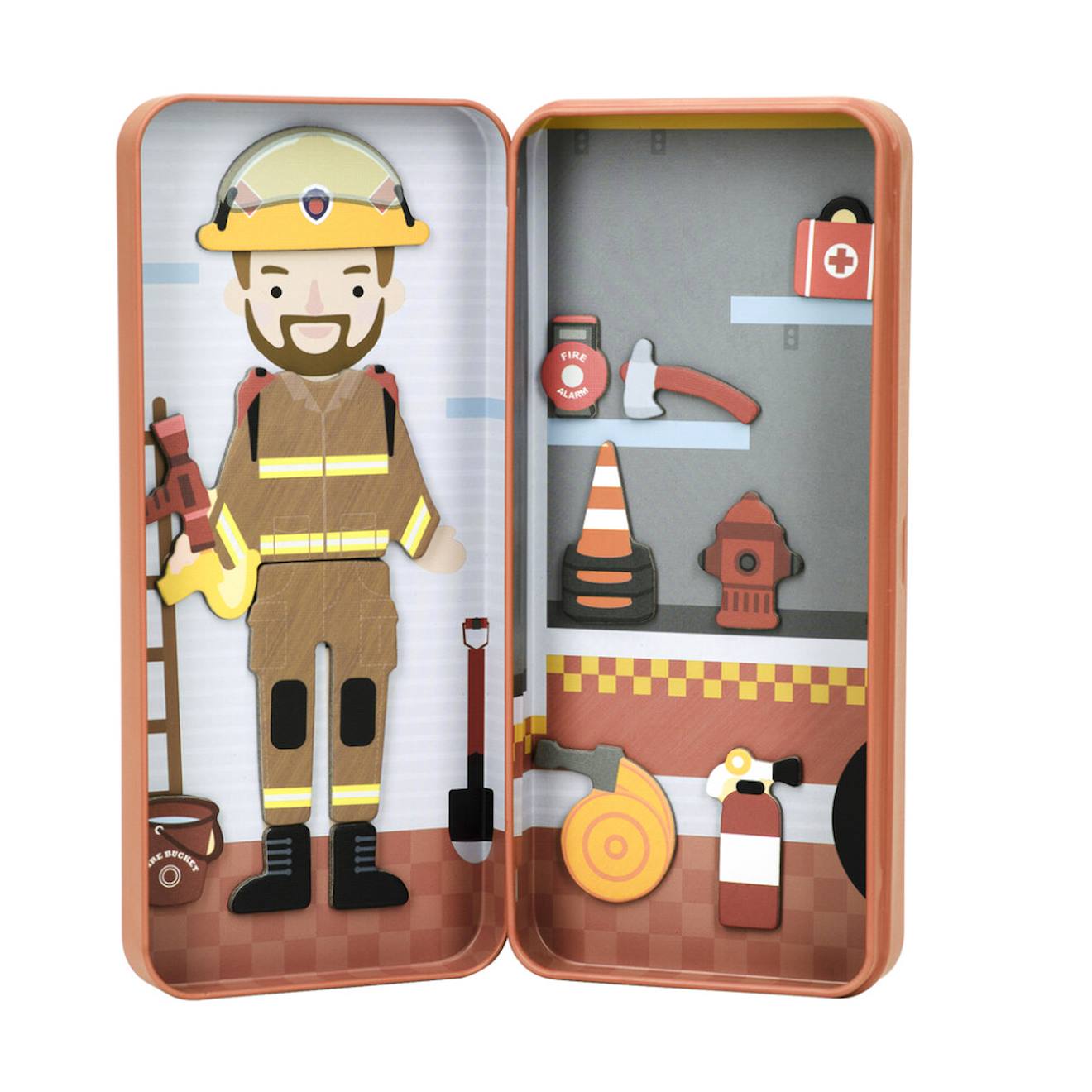 Boïte de puzzle magnétique - pompier multicolor