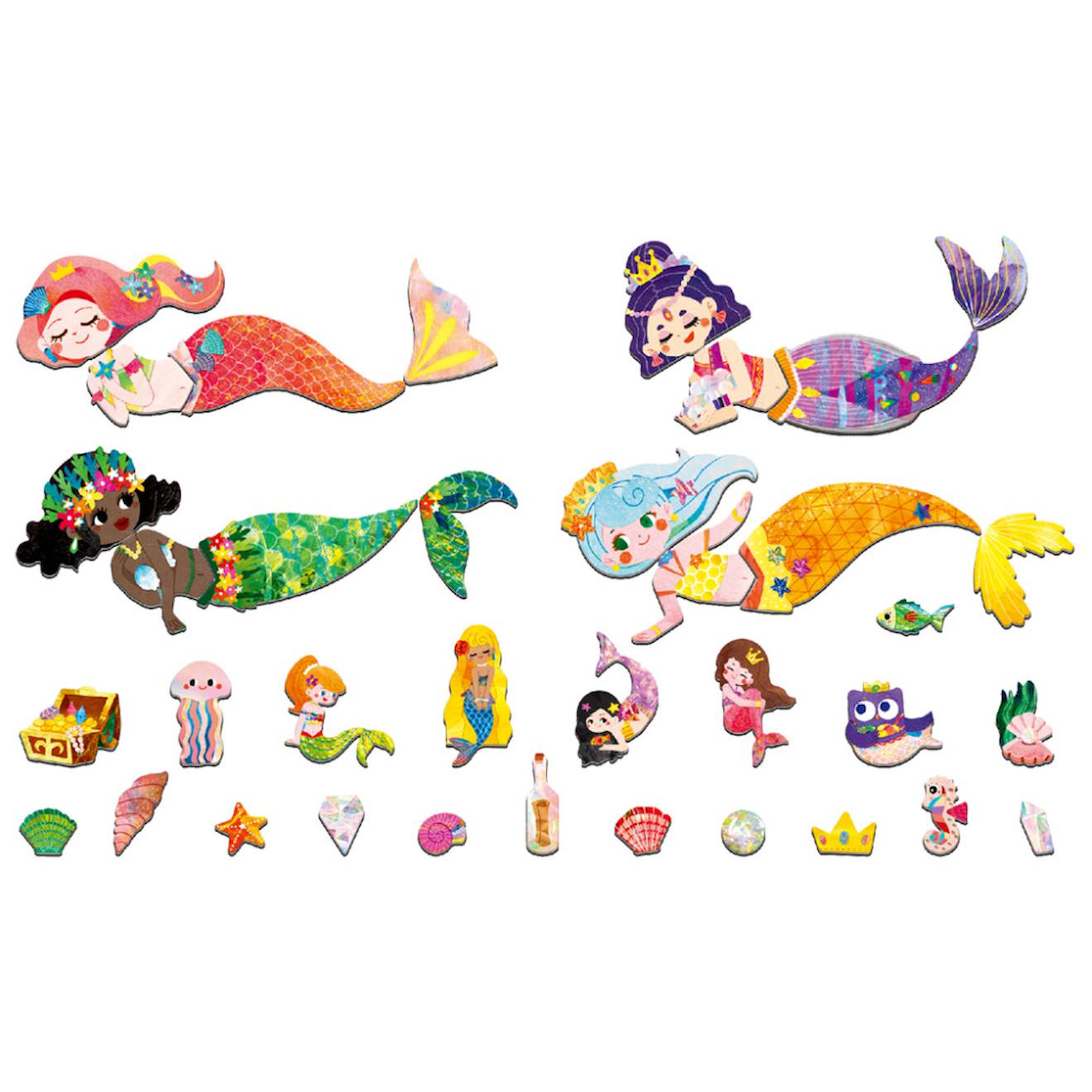 Boïte de puzzle magnétique - sirènes multicolor
