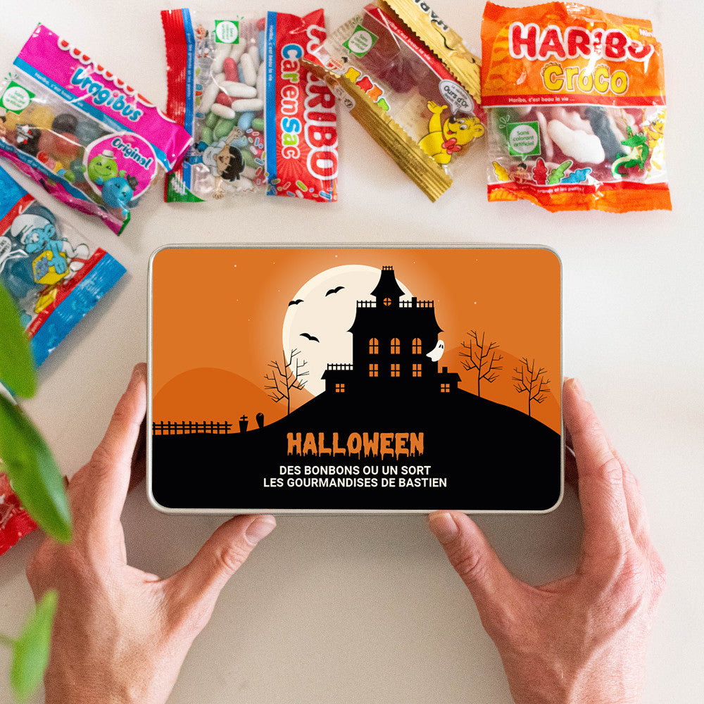 Boîte de Gourmandises Halloween à personnaliser Pierrot Gourmand - Boîte à gâteaux et bonbons personnalisée