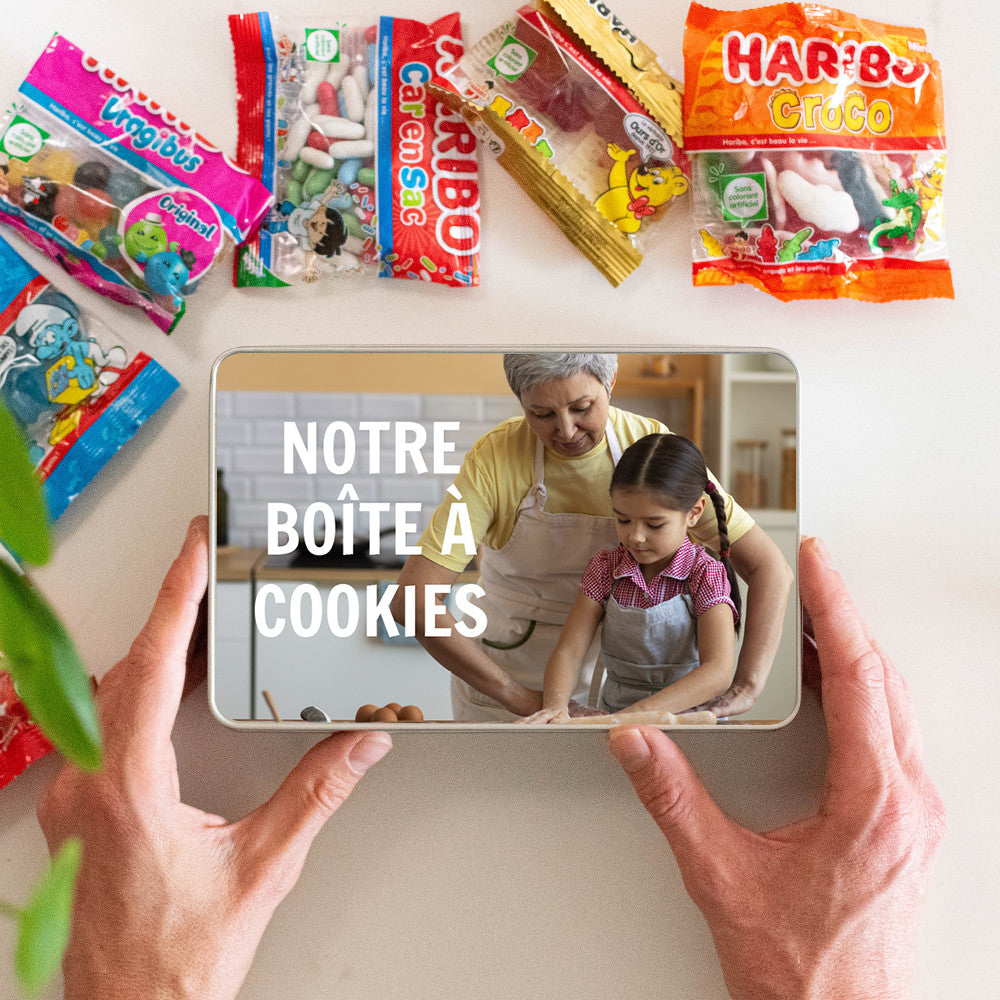 Boîte de Gourmandises avec Photo à personnaliser Pierrot Gourmand - Boîte à gâteaux et bonbons personnalisée