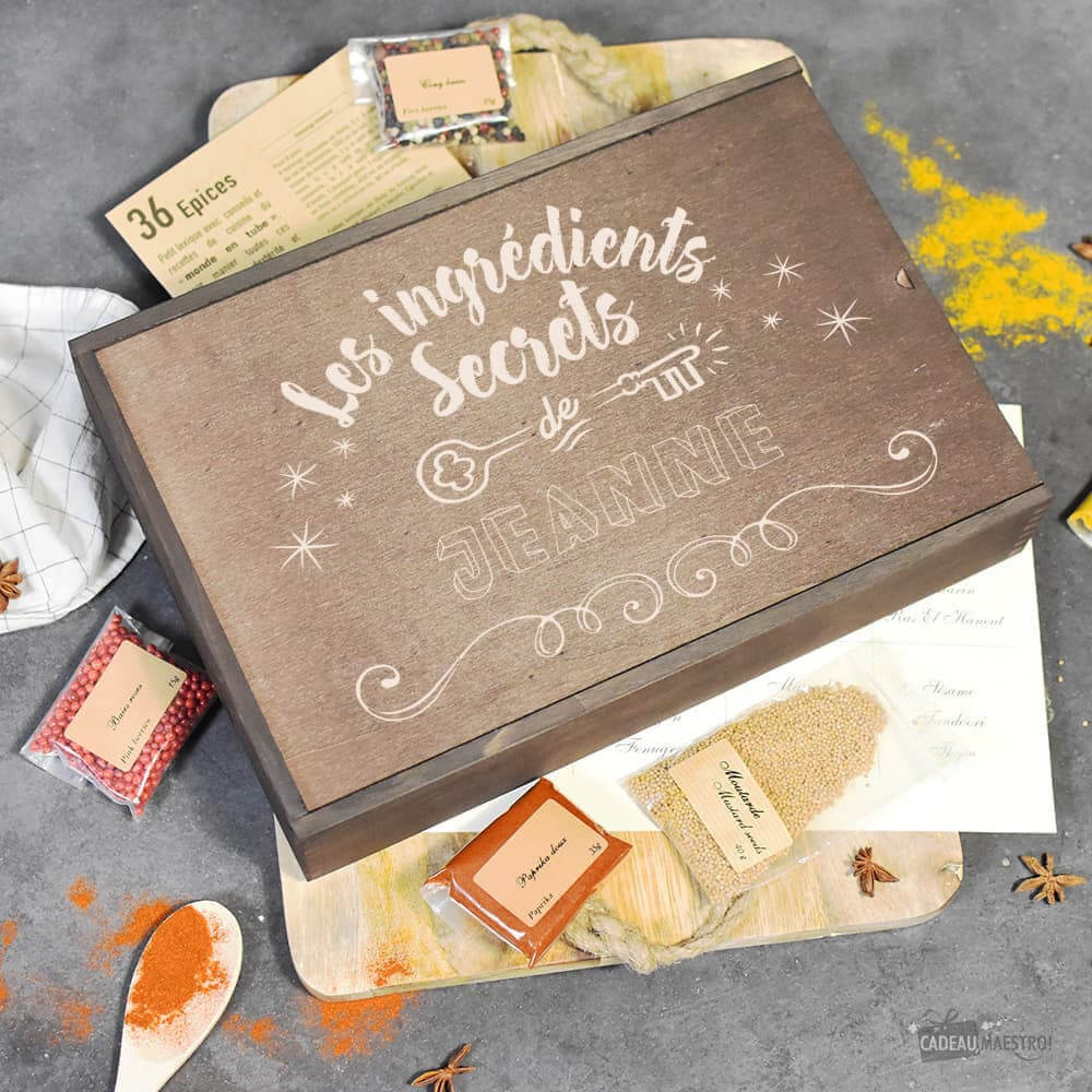 Boîte Ingrédients Secrets 36 Épices À Personnaliser - Coffrets d'Épices Le Monde en Tube