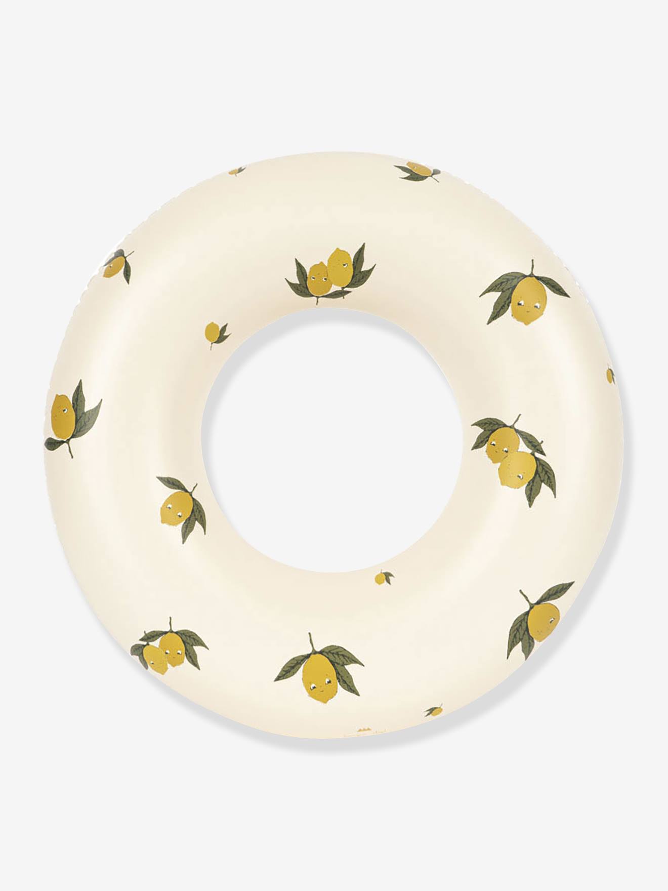 Bouée de plage imprimé citron écru
