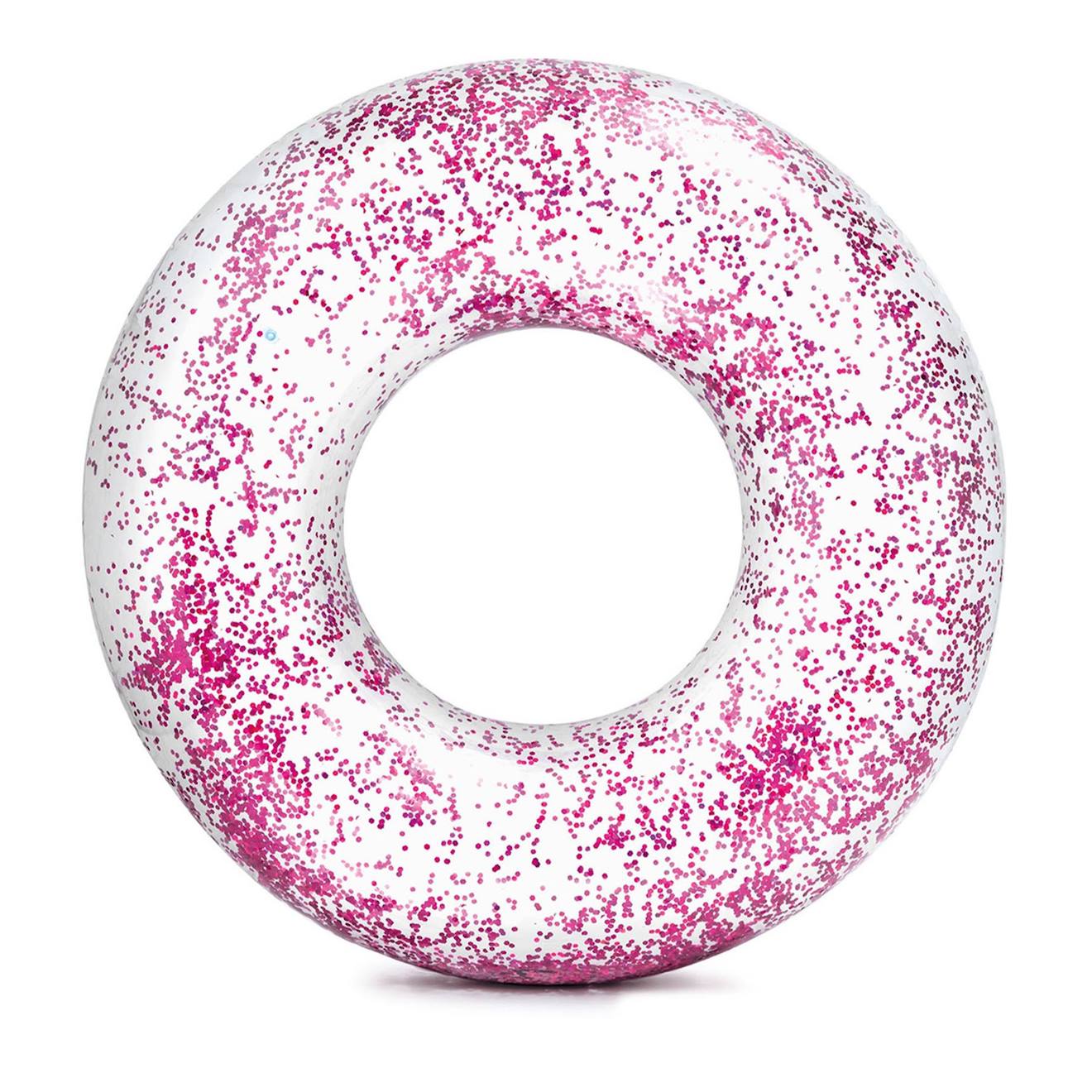 Bouée gonflable glitter 119 cm diam 1 pc rose et doré