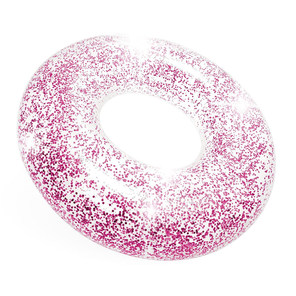 Bouée gonflable glitter 119 cm diam 1 pc rose et doré