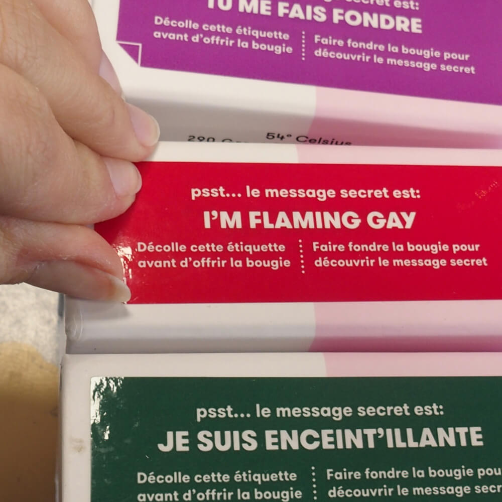 Bougie Message Secret "I'm Flaming Gay" - Bougie Originale CadoMaestro