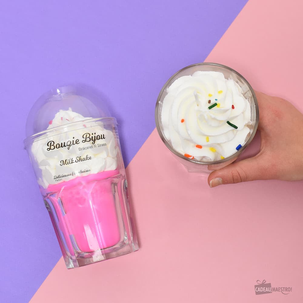 Bougie Milkshake Avec Bijou Coco - Bougie Originale
