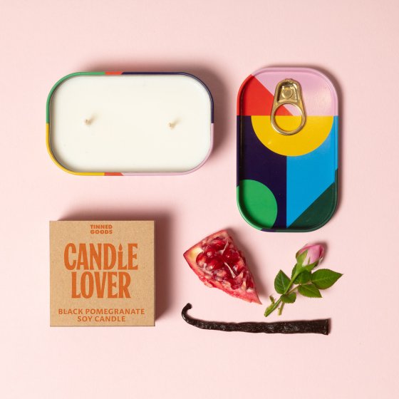 Bougie parfum grenade en boîte conserve