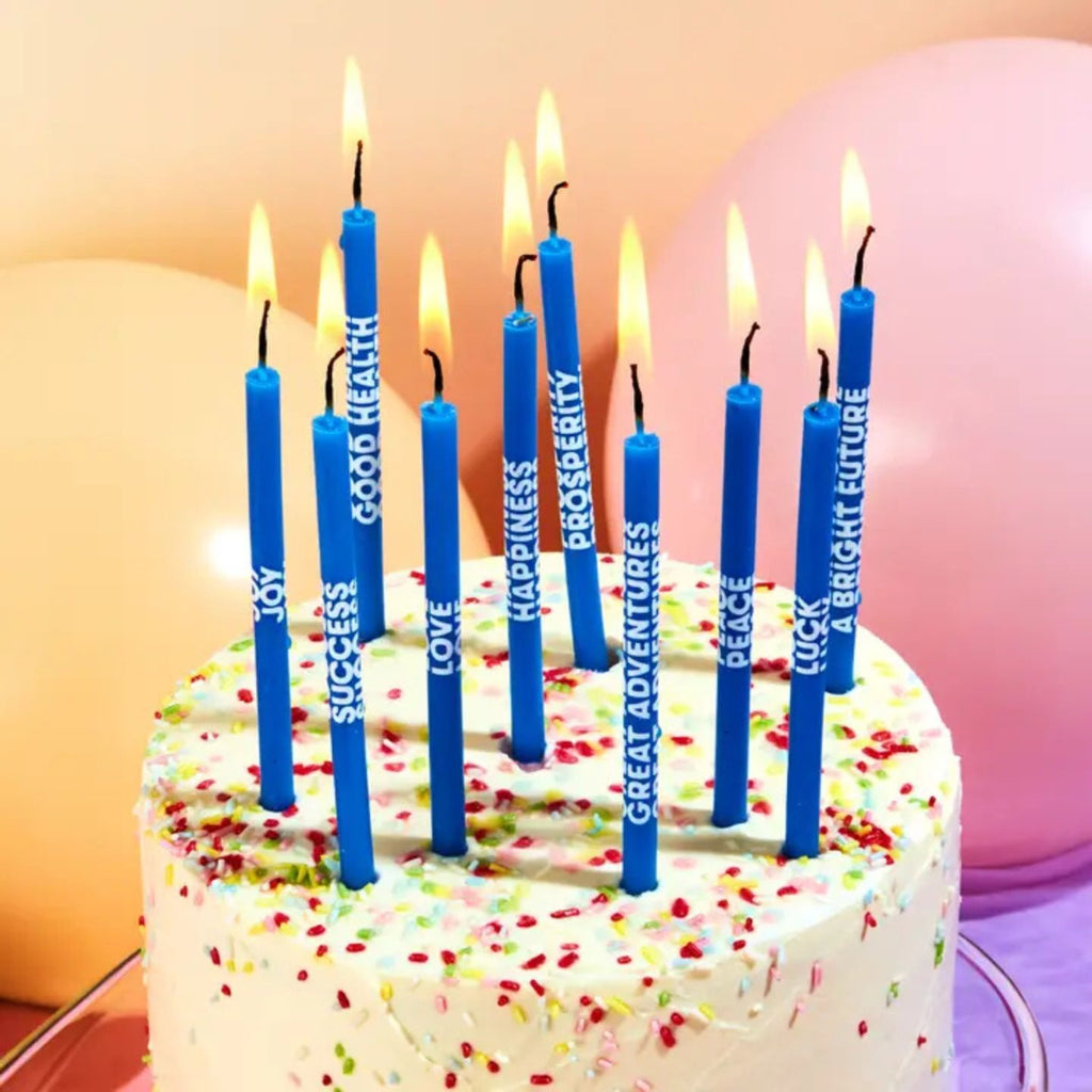 Lot de bougies d'anniversaire à voeux colorées