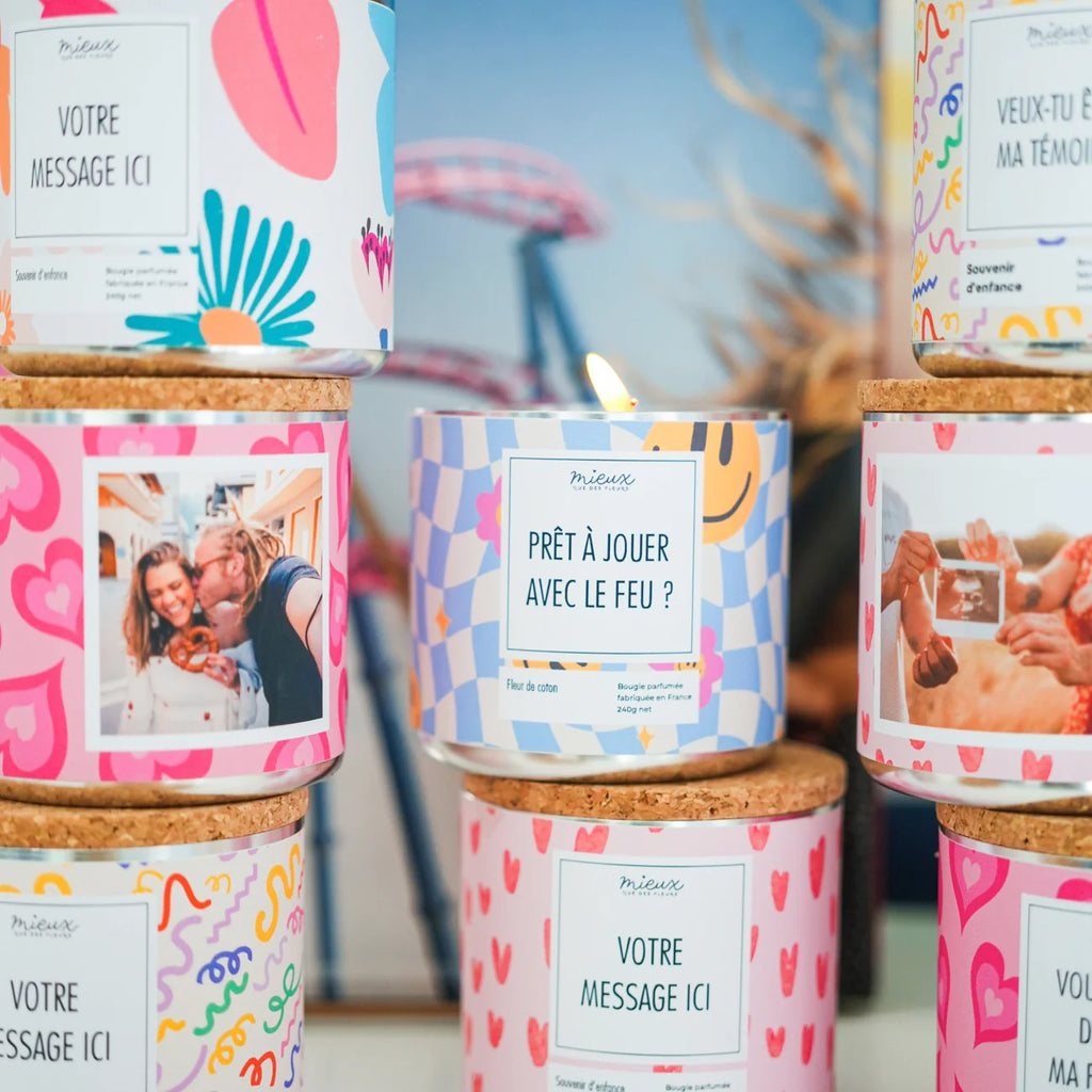 Bougie personnalisée avec photo - Mieux que des fleurs