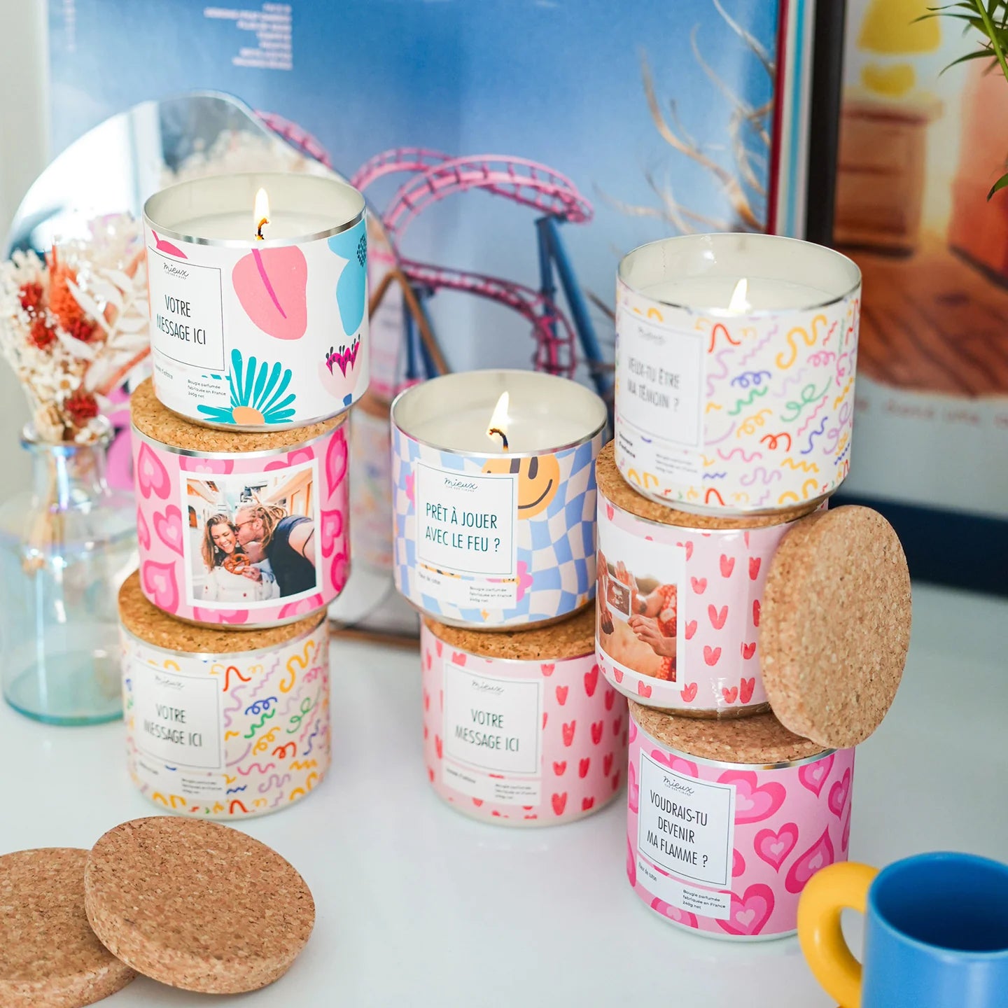 Bougie personnalisée avec photo - Mieux que des fleurs