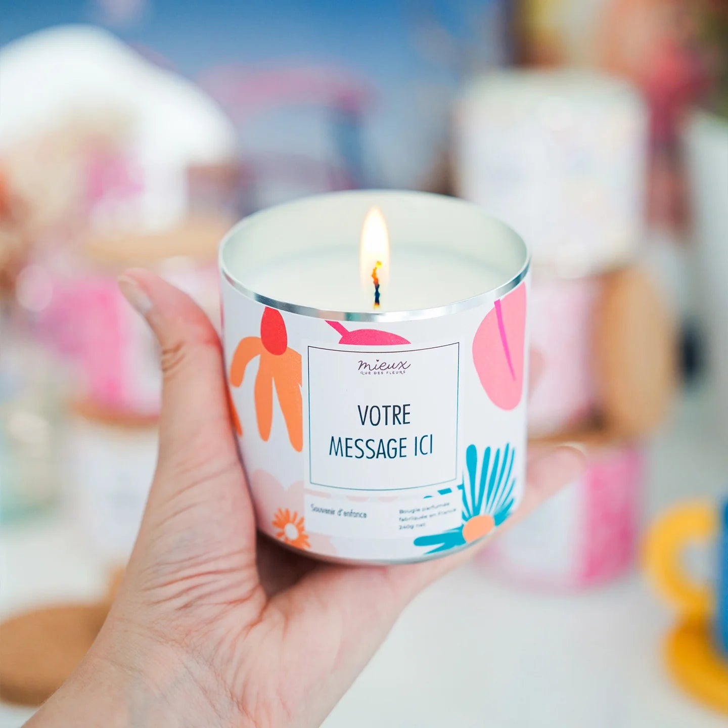 Bougie personnalisée avec photo - Mieux que des fleurs
