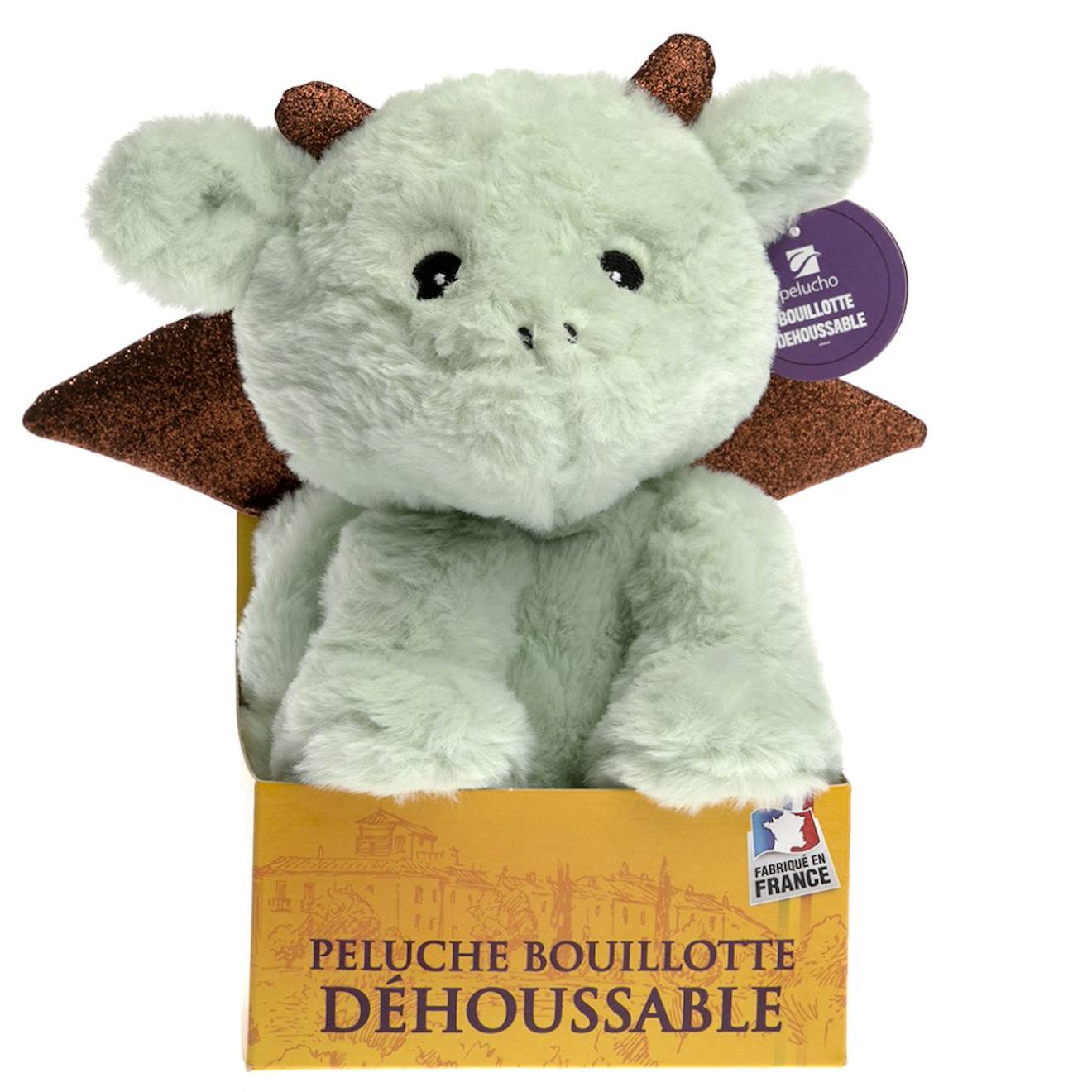 Bouillotte déhoussable dragon vert