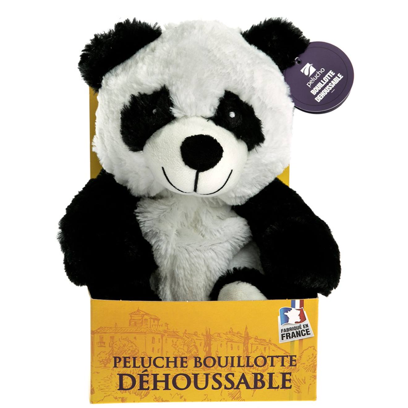 Bouillotte déhoussable panda blanc