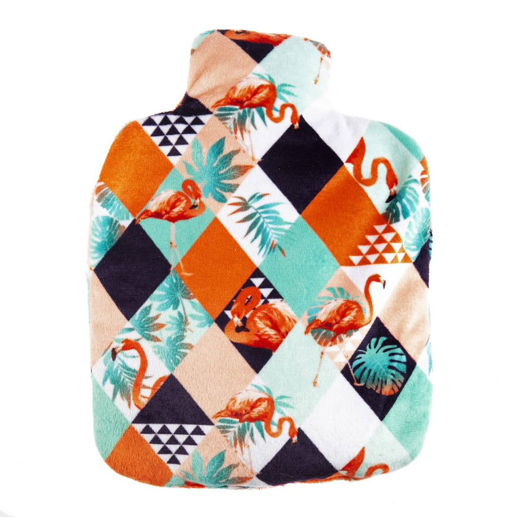 Bouillotte micro-ondes géométrique orange