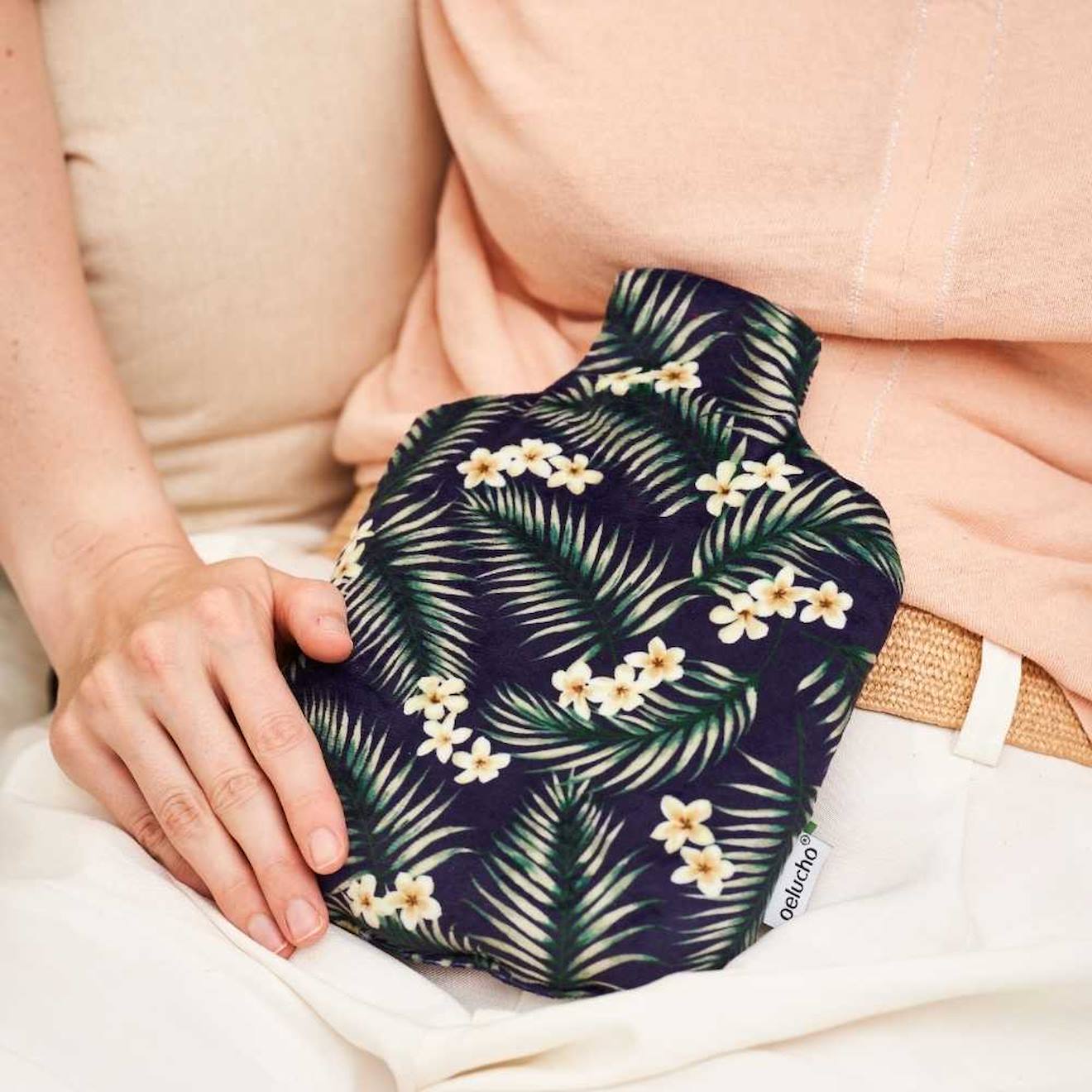 Bouillotte micro-ondes tropical noir multicolore