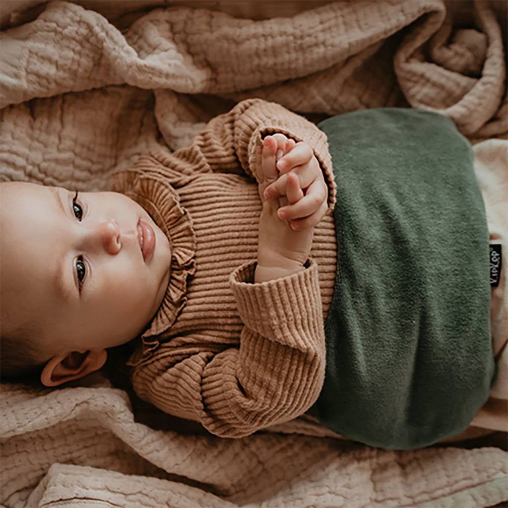 Bouillotte sèche déhoussable aux graines de lin - calming green vert